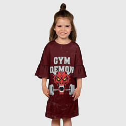 Платье клеш для девочки Gym demon, цвет: 3D-принт — фото 2