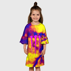 Платье клеш для девочки Monster energy storm grunge, цвет: 3D-принт — фото 2