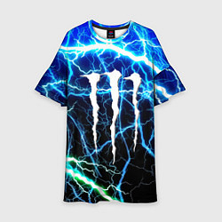 Платье клеш для девочки Monster energy electro, цвет: 3D-принт