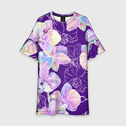 Детское платье Японские акварельные орхидеи