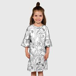Платье клеш для девочки Птицы Сирин, цвет: 3D-принт — фото 2