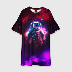 Платье клеш для девочки Космонавт пламенный, цвет: 3D-принт