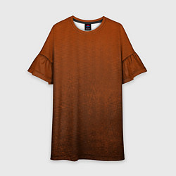 Платье клеш для девочки Красно-коричневый текстурированный градиент, цвет: 3D-принт
