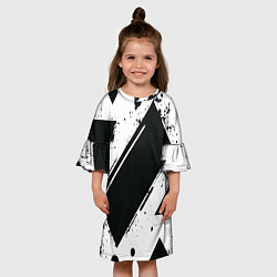 Платье клеш для девочки Color black white, цвет: 3D-принт — фото 2