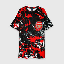 Платье клеш для девочки Arsenal краски текстура, цвет: 3D-принт