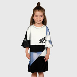 Платье клеш для девочки Honda логотип, цвет: 3D-принт — фото 2