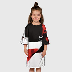 Платье клеш для девочки Mazda логотип, цвет: 3D-принт — фото 2