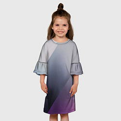 Платье клеш для девочки Color grey with stripes, цвет: 3D-принт — фото 2