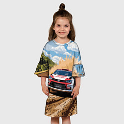 Платье клеш для девочки Ралли автомобиль, цвет: 3D-принт — фото 2