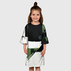 Платье клеш для девочки Lexus логотип, цвет: 3D-принт — фото 2