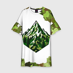 Платье клеш для девочки Камуфляж альпениста, цвет: 3D-принт