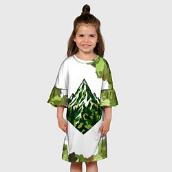 Платье клеш для девочки Камуфляж альпениста, цвет: 3D-принт — фото 2