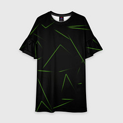 Платье клеш для девочки Color green line, цвет: 3D-принт