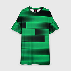 Платье клеш для девочки Color green square, цвет: 3D-принт