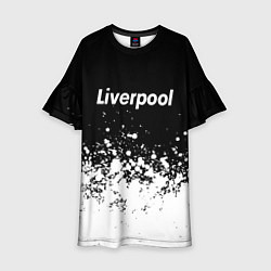 Платье клеш для девочки Liverpool краски белые, цвет: 3D-принт