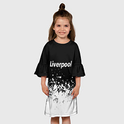 Платье клеш для девочки Liverpool краски белые, цвет: 3D-принт — фото 2