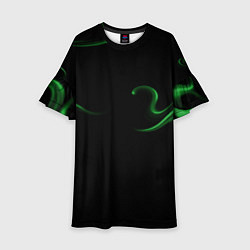 Платье клеш для девочки Color green abstraction, цвет: 3D-принт