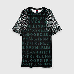 Платье клеш для девочки Руны и татуировки викингов, цвет: 3D-принт