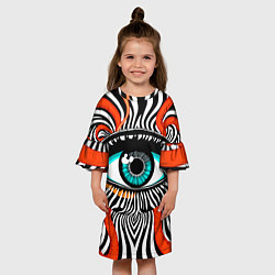 Платье клеш для девочки Глаз, цвет: 3D-принт — фото 2