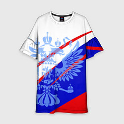 Детское платье Герб на фоне цветов флага бело-сине-красный