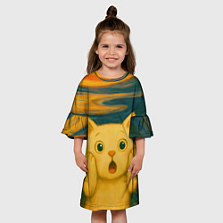 Платье клеш для девочки Котёночкин крик, цвет: 3D-принт — фото 2