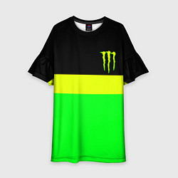 Платье клеш для девочки Monster energy полосы, цвет: 3D-принт