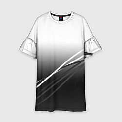 Детское платье Градиент с полосами из белого в тёмный