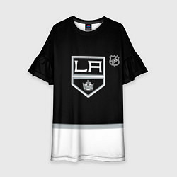 Платье клеш для девочки Лос Анджелес Кингз хоккей, цвет: 3D-принт
