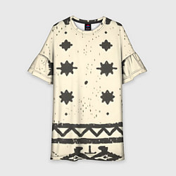 Платье клеш для девочки Африканские примитивные узоры, цвет: 3D-принт