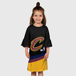 Платье клеш для девочки Cleveland Cavaliers NBA basketball, цвет: 3D-принт — фото 2