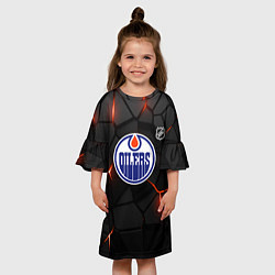 Платье клеш для девочки Эдмонтон Ойлерз - НХЛ хоккей, цвет: 3D-принт — фото 2