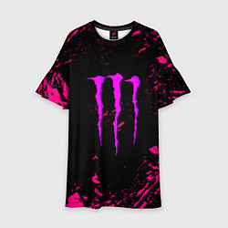 Детское платье Monster energy неоновые краски лого