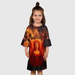 Платье клеш для девочки Билли Айлиш из огня, цвет: 3D-принт — фото 2