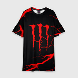 Платье клеш для девочки Monster energy storm red, цвет: 3D-принт