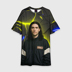 Платье клеш для девочки Bones в спортивном стиле, цвет: 3D-принт