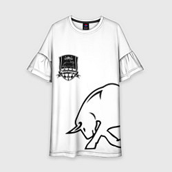 Платье клеш для девочки ФК Краснодар - бык, цвет: 3D-принт