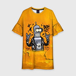 Платье клеш для девочки Cool Bender - graffiti, цвет: 3D-принт