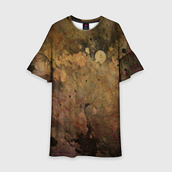 Платье клеш для девочки Абстракция - dark pink paint spill, цвет: 3D-принт