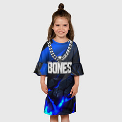 Платье клеш для девочки Цепочка Bones, цвет: 3D-принт — фото 2