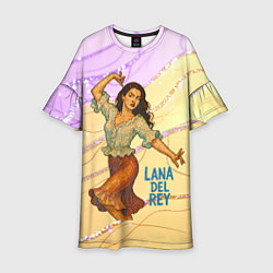 Платье клеш для девочки Lana Del Rey танцует, цвет: 3D-принт