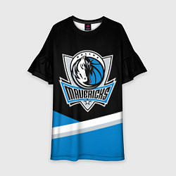 Платье клеш для девочки Даллас Маверикс - линии, цвет: 3D-принт