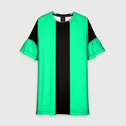 Детское платье Color turquoise black line