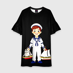 Платье клеш для девочки Маленький морячок, цвет: 3D-принт