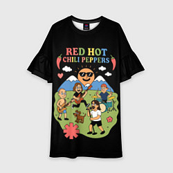 Платье клеш для девочки Red Hot Chili Peppers, мультяшный стиль, цвет: 3D-принт