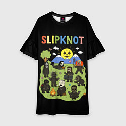 Платье клеш для девочки Slipknot, мультяшный стиль, цвет: 3D-принт