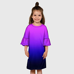Платье клеш для девочки Омбре синий градиент Future Dusk, цвет: 3D-принт — фото 2