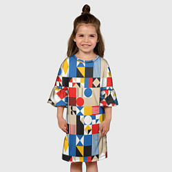 Платье клеш для девочки Геометрический балаган, цвет: 3D-принт — фото 2