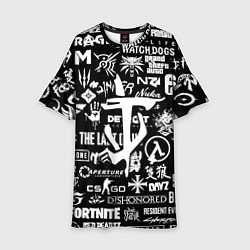 Детское платье Doom логотипы всех игр