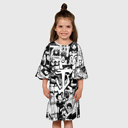 Платье клеш для девочки Doom anime black, цвет: 3D-принт — фото 2