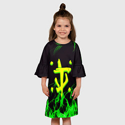 Платье клеш для девочки Doom кислотное лого, цвет: 3D-принт — фото 2